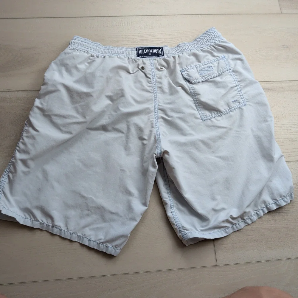 Vilebrequin Swim Trunks Mens XXL Light Blue Board Shorts Drawstring Mesh Lined